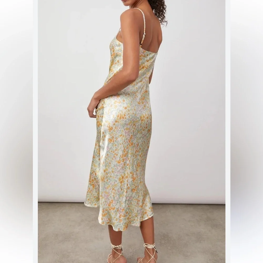Rails Mina Summer Meadow Floral Dress in Cream and Orange | M - Picture 3 of 9